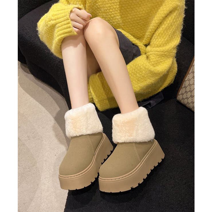 厚底ムートンブーツ 裏起毛ショートブーツ | Miniministore | 詳細画像5 