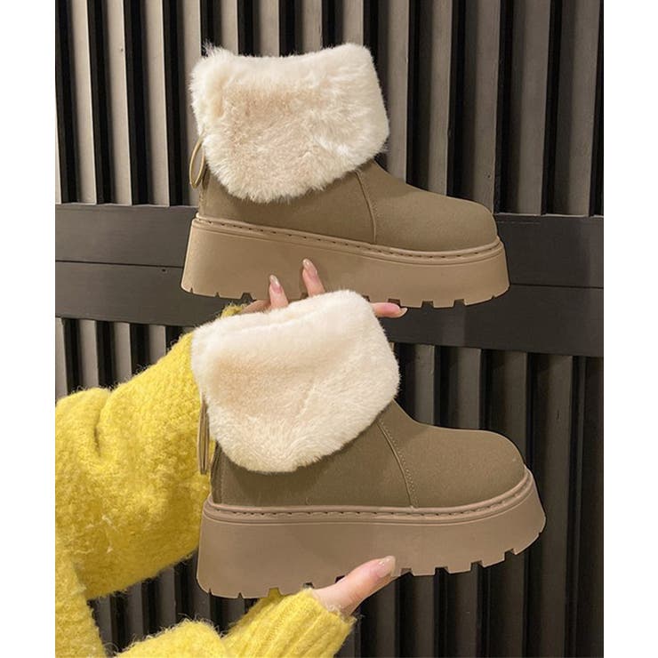 厚底ムートンブーツ 裏起毛ショートブーツ | Miniministore | 詳細画像8 