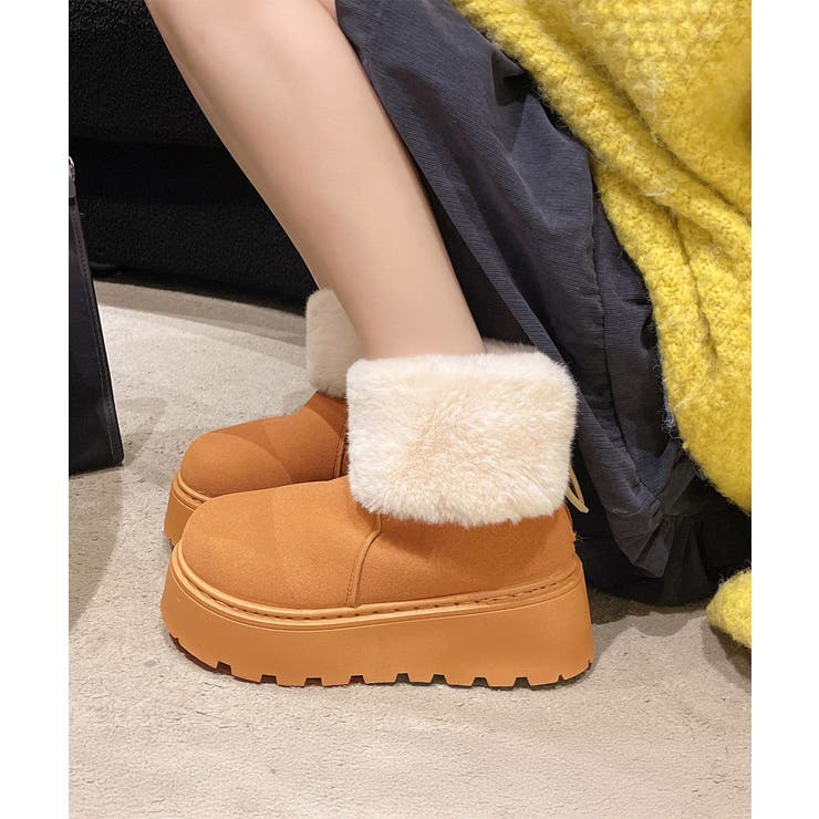 厚底ムートンブーツ 裏起毛ショートブーツ | Miniministore | 詳細画像9 