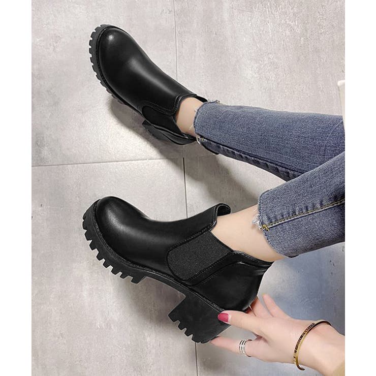 サイドゴアブーツチャンキーヒールブーティ | Miniministore | 詳細画像13 