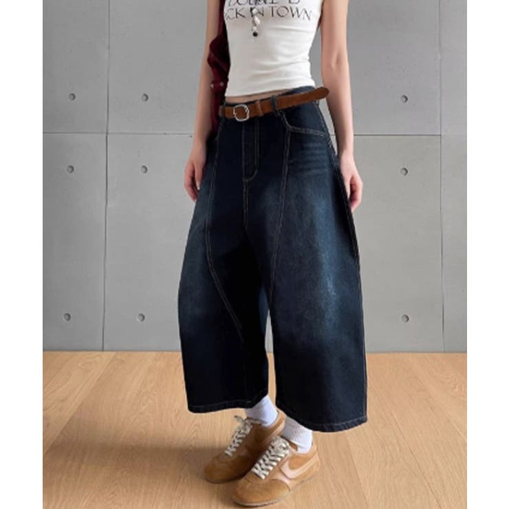 刺しゅうロゴ バルーンワイドデニムパンツ | Miniministore | 詳細画像11 