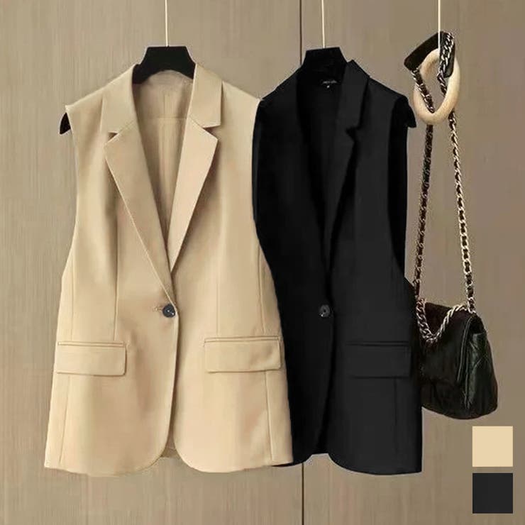 テーラードベスト ジレ レディース 韓国 | Miniministore | 詳細画像1 