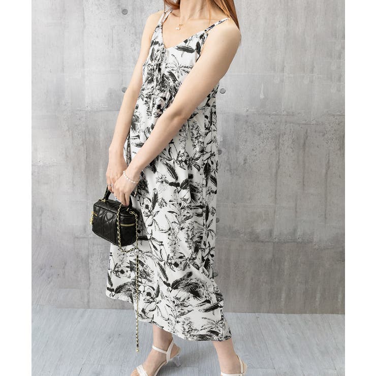 水墨画風キャミワンピース Vネックワンピ | Miniministore | 詳細画像15 