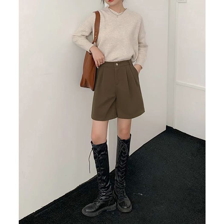 タックショートパンツウール風ワイドパンツ | Miniministore | 詳細画像15 