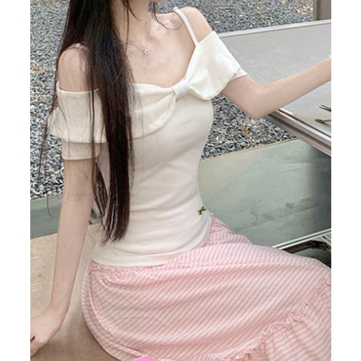 リボン オフショルダートップスレディース | Miniministore | 詳細画像10 