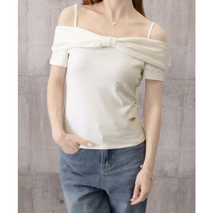 リボン オフショルダートップスレディース | Miniministore | 詳細画像17 