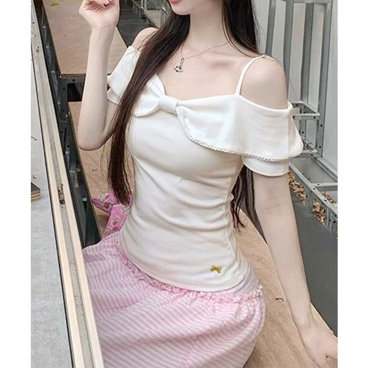 リボン オフショルダートップスレディース | Miniministore | 詳細画像9 