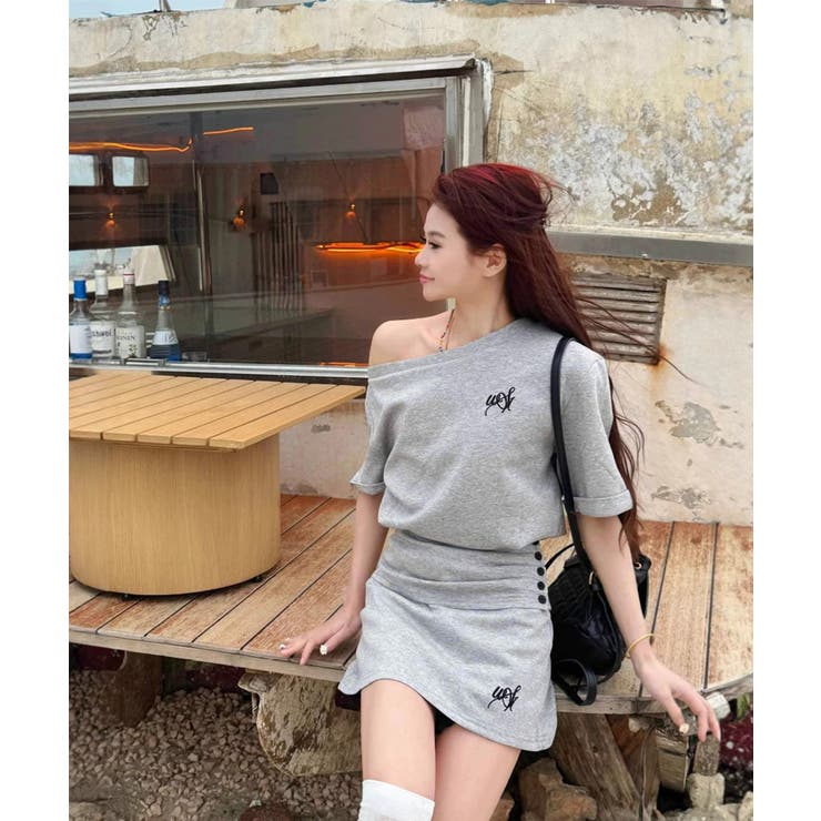 ガーリーセットアップ ワンオフショルダー | Miniministore | 詳細画像5 