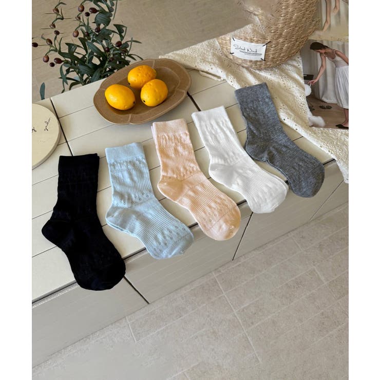 透かし編みクルーソックス ルーズ靴下薄手 | Miniministore | 詳細画像16 