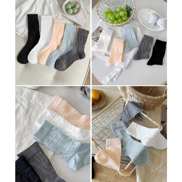 透かし編みクルーソックス ルーズ靴下薄手 | Miniministore | 詳細画像17 