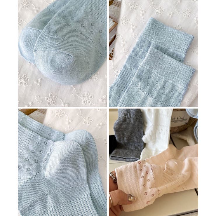 透かし編みクルーソックス ルーズ靴下薄手 | Miniministore | 詳細画像18 