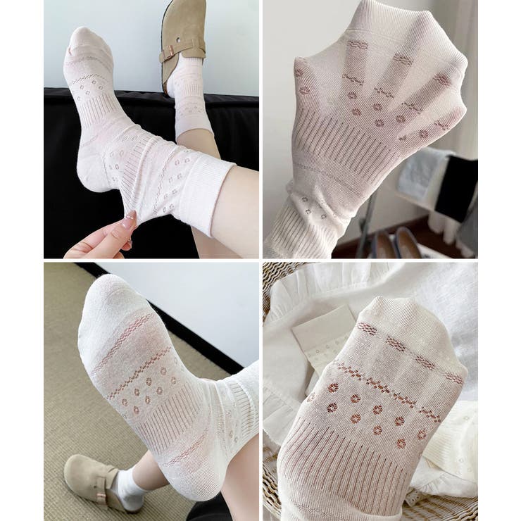 透かし編みクルーソックス ルーズ靴下薄手 | Miniministore | 詳細画像19 