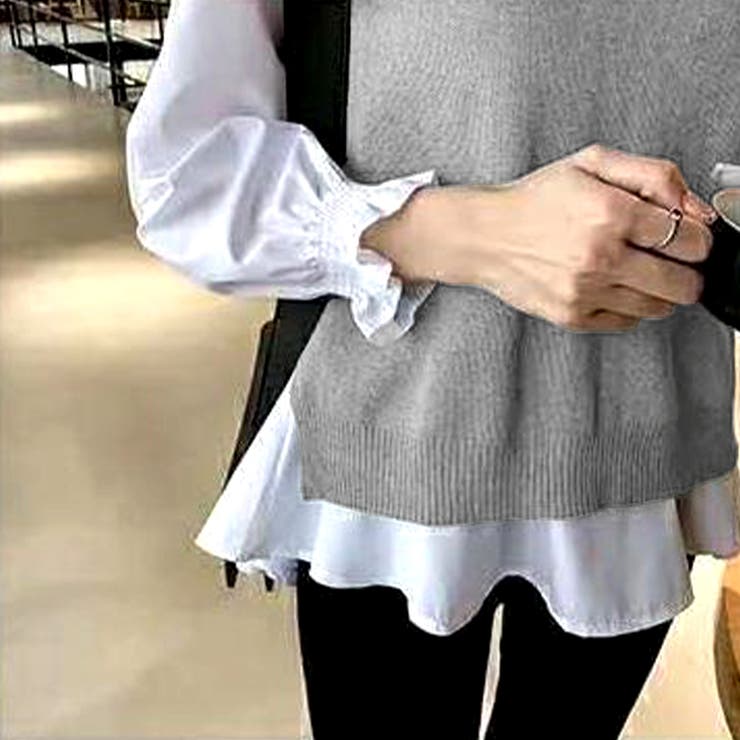 シャツブラウス ニットベスト 2点セット | Miniministore | 詳細画像16 