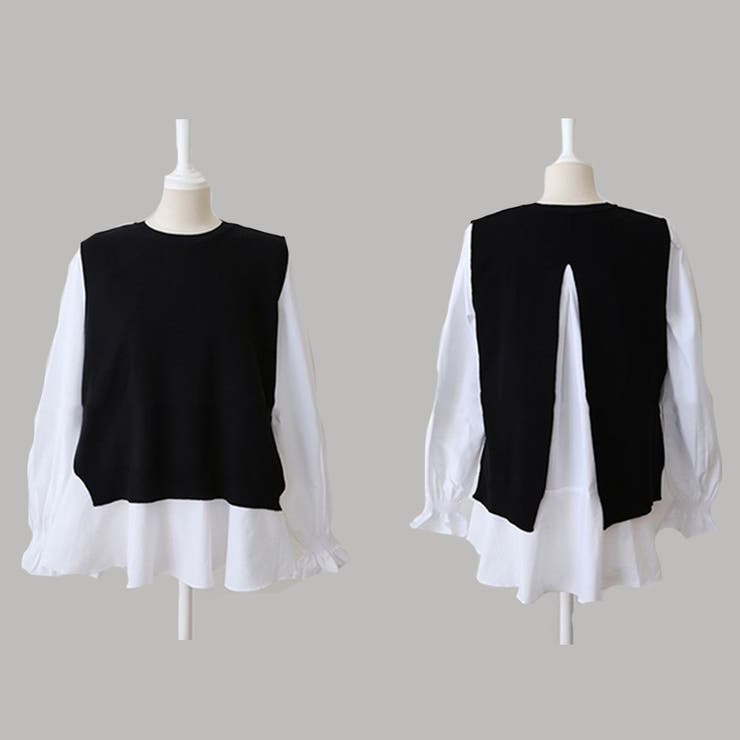 シャツブラウス ニットベスト 2点セット | Miniministore | 詳細画像9 