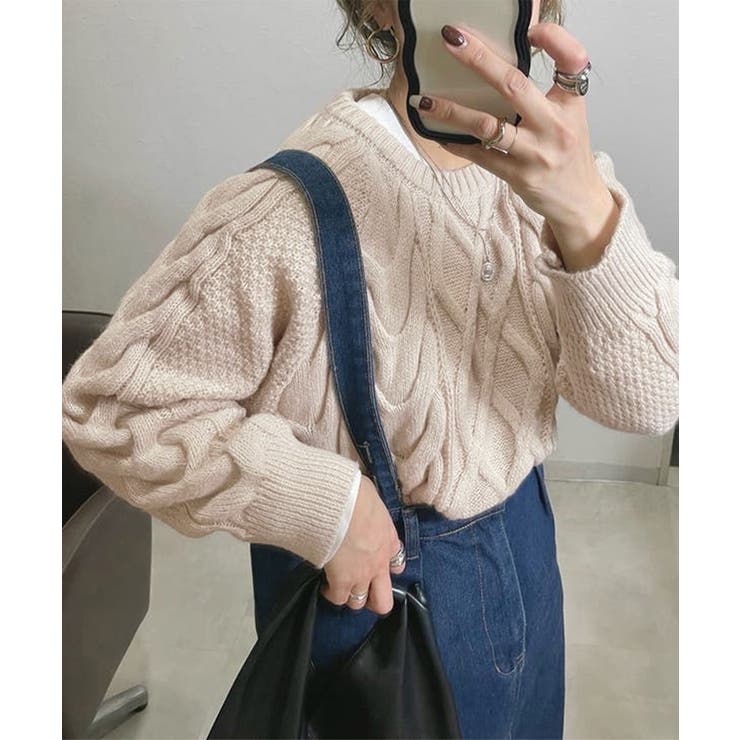 韓国風 ケーブル編み ニット レディース | Miniministore | 詳細画像11 
