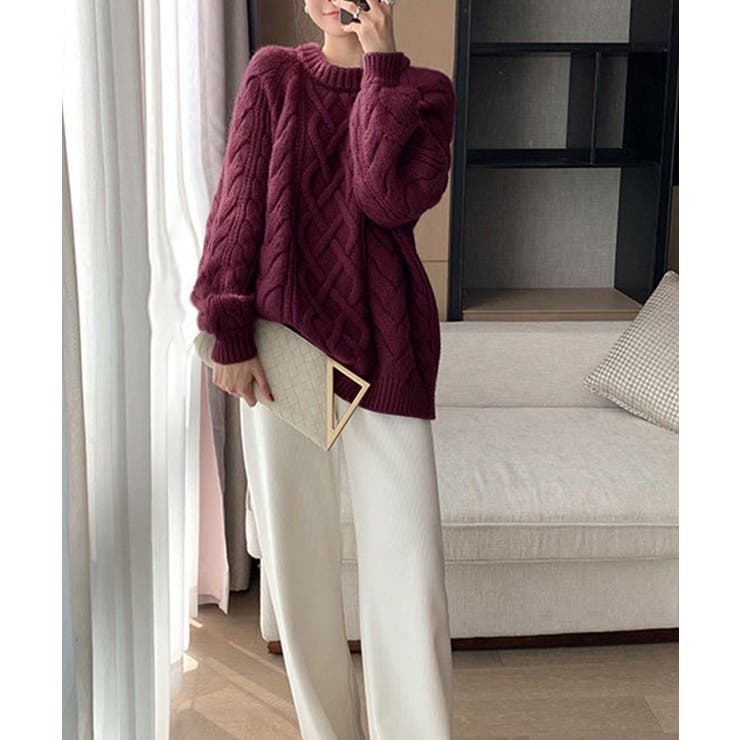 韓国風 ケーブル編み ニット レディース | Miniministore | 詳細画像17 