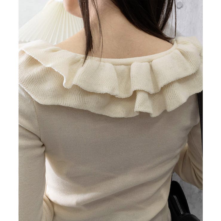 フリルニットトップス オフショルダー秋服 | Miniministore | 詳細画像27 