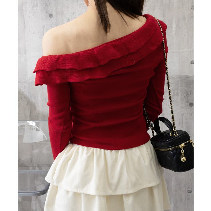 フリルニットトップス オフショルダー秋服 | Miniministore | 詳細画像31 