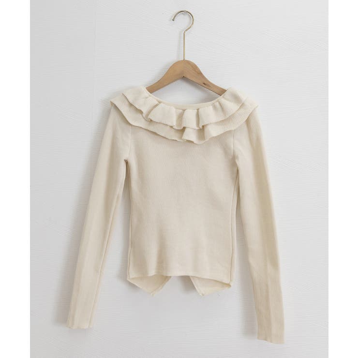 フリルニットトップス オフショルダー秋服 | Miniministore | 詳細画像33 