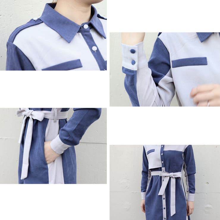 美品　nagonstans シャツワンピース Mサイズライトブルーナゴンスタンス mimigrant_opsw9a-070001