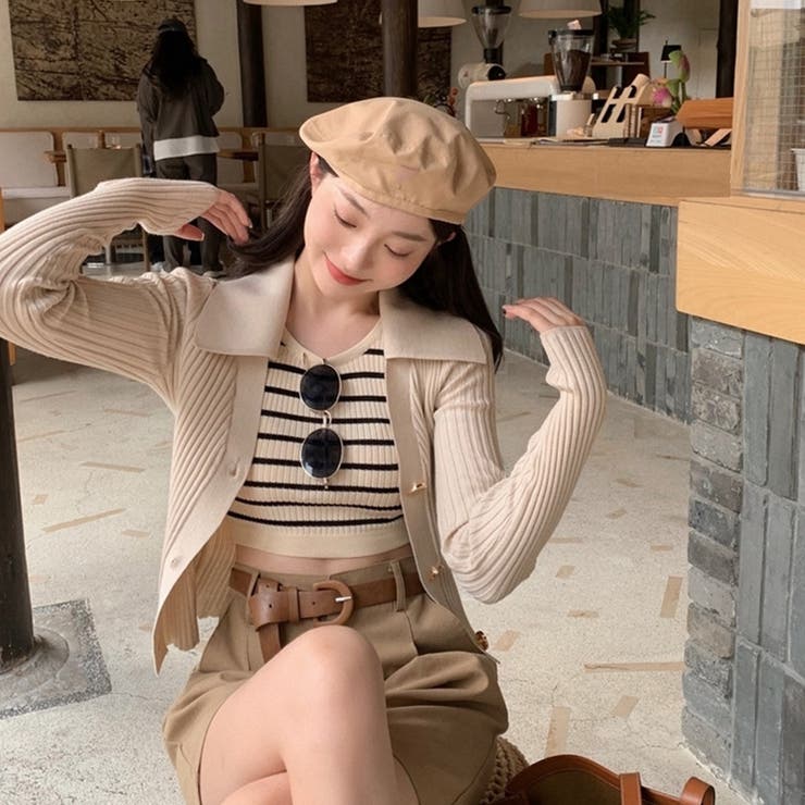 新品【EMILY WEEK】ウールリブ10分丈レギンス beige