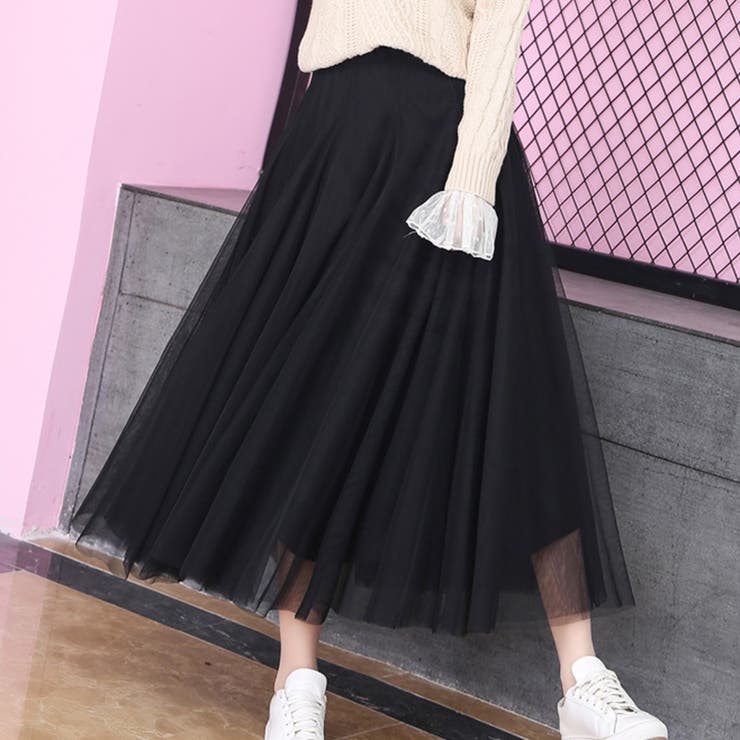 チュールスカート ロング ふんわり[品番：II000008776]｜Miniministore