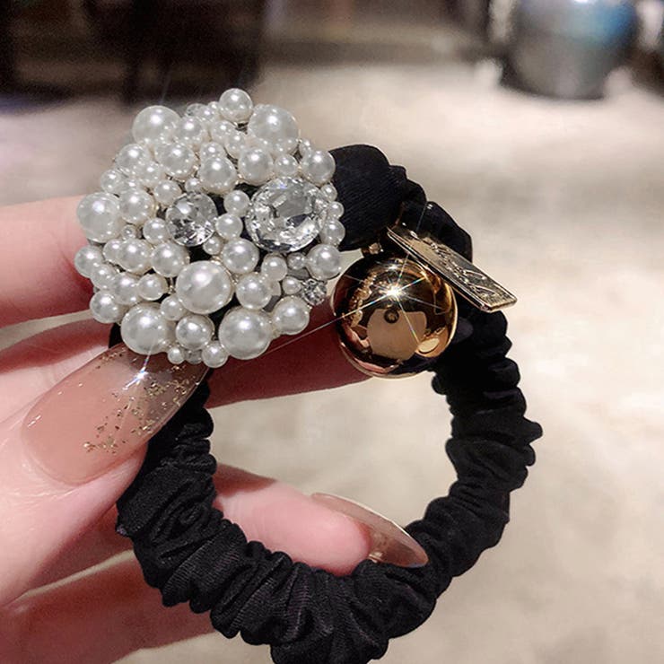 ブラック | 小粒パール ヘアアクセサリー レディース | Miniministore