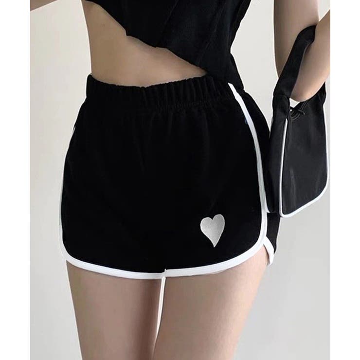 ブラック | ハートポイントショートパンツ 夏服部屋着 | Miniministore