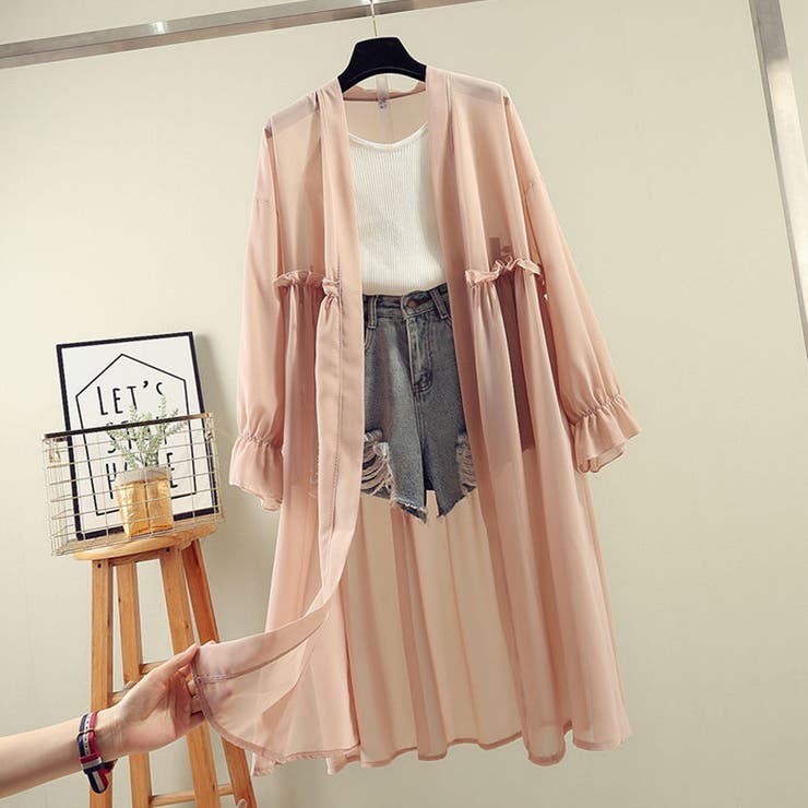 ピンク | サマーカーディガン レディース シフォン | Miniministore