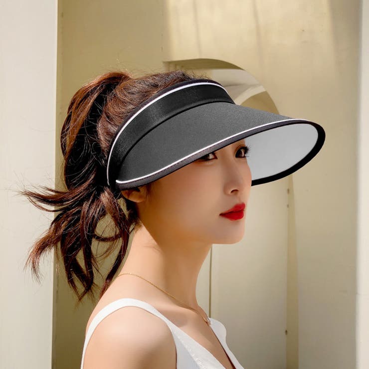 韓国サンバイザー つば広 レディース 夏[品番：II000010745
