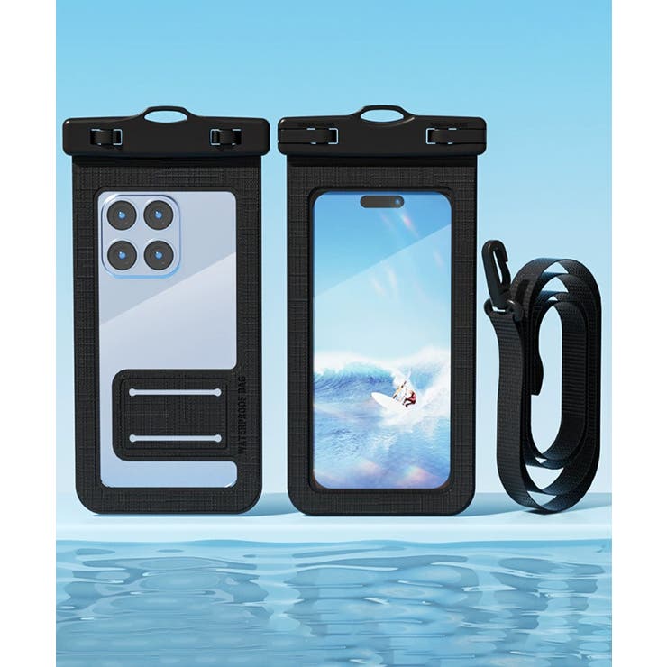 ブラック | スマホ用防水ケース 水中撮影スマホポーチ | Miniministore
