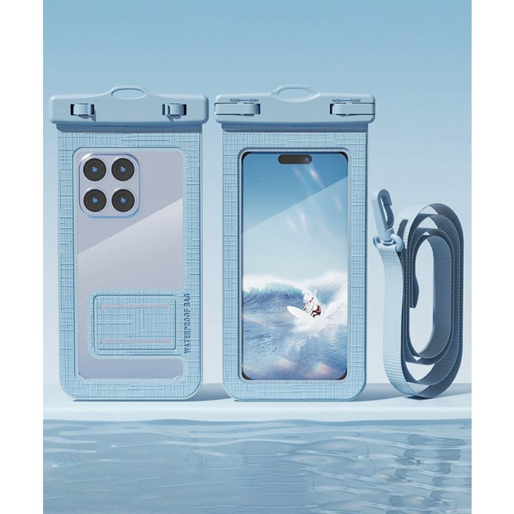ライトブルー | スマホ用防水ケース 水中撮影スマホポーチ | Miniministore
