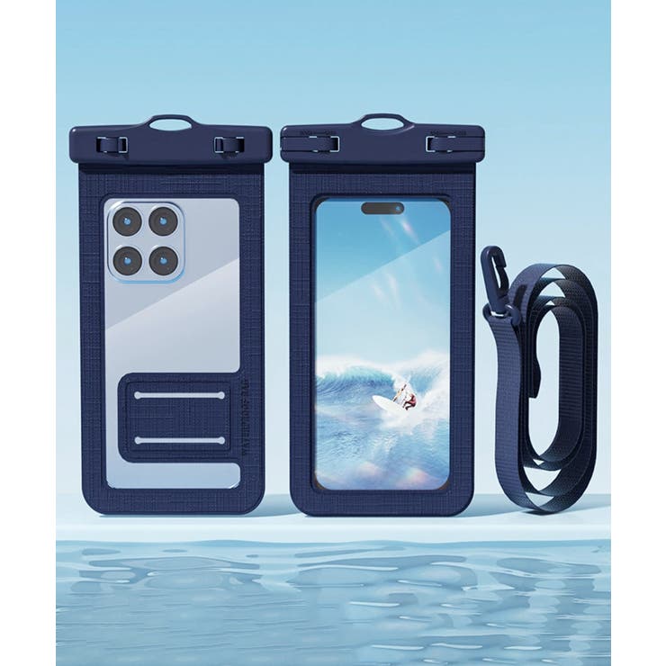 ネイビー | スマホ用防水ケース 水中撮影スマホポーチ | Miniministore