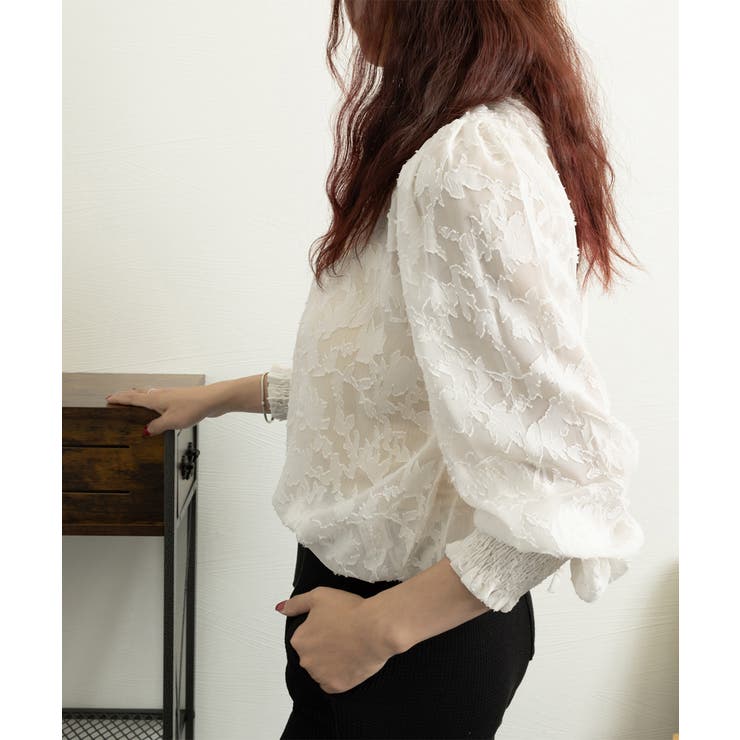 アイボリー | シアーブラウス バルーンスリーブ 韓国風 | Miniministore