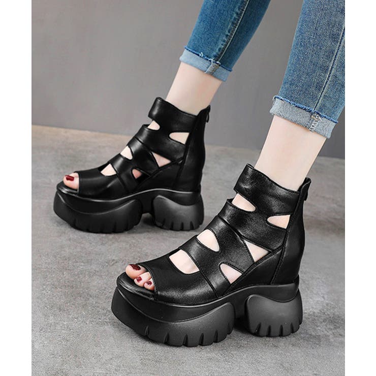 ブラック | グラディエーター サンダル 厚底サンダル | Miniministore