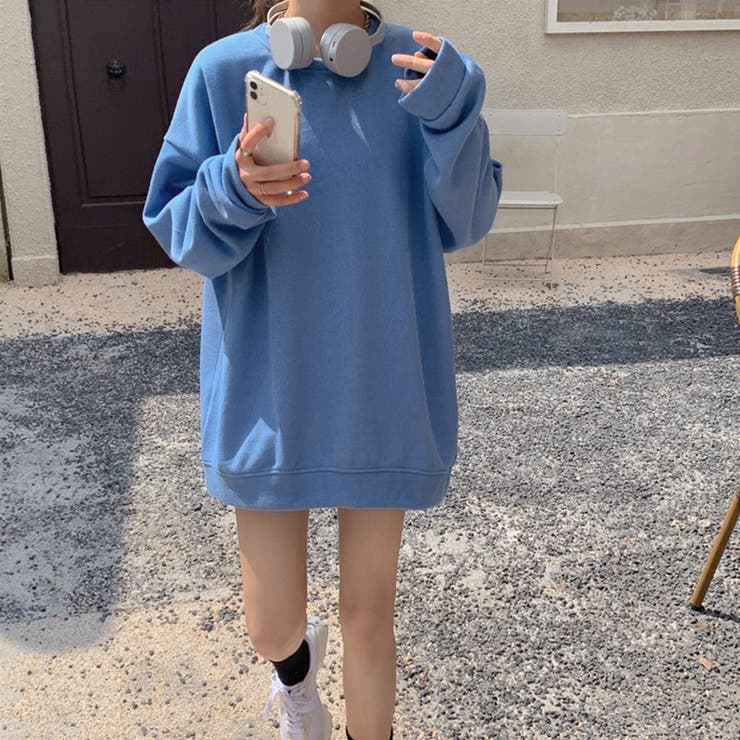 ブルー | スウェットトレーナー 長袖 レディース | Miniministore