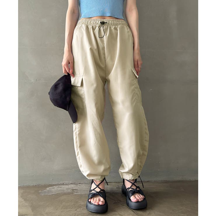 VIP価格☆関税込＊GANNI＊ キャンバスカーゴパンツ カーゴパンツ ジョガーパンツ レディース[品番：AGCW0004602