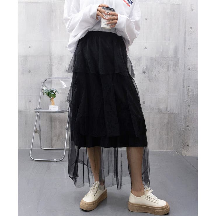 チュールティアードスカート ハイウエスト | Miniministore | 詳細画像7 