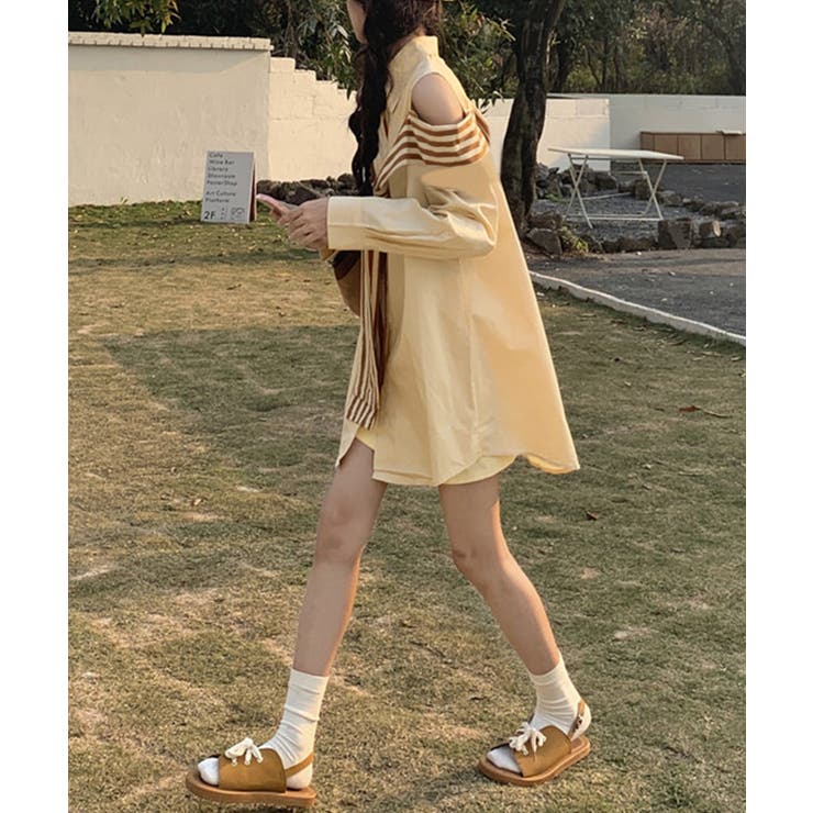 オフショルダーシャツ肩掛け付きシャツ春夏 | Miniministore | 詳細画像8 