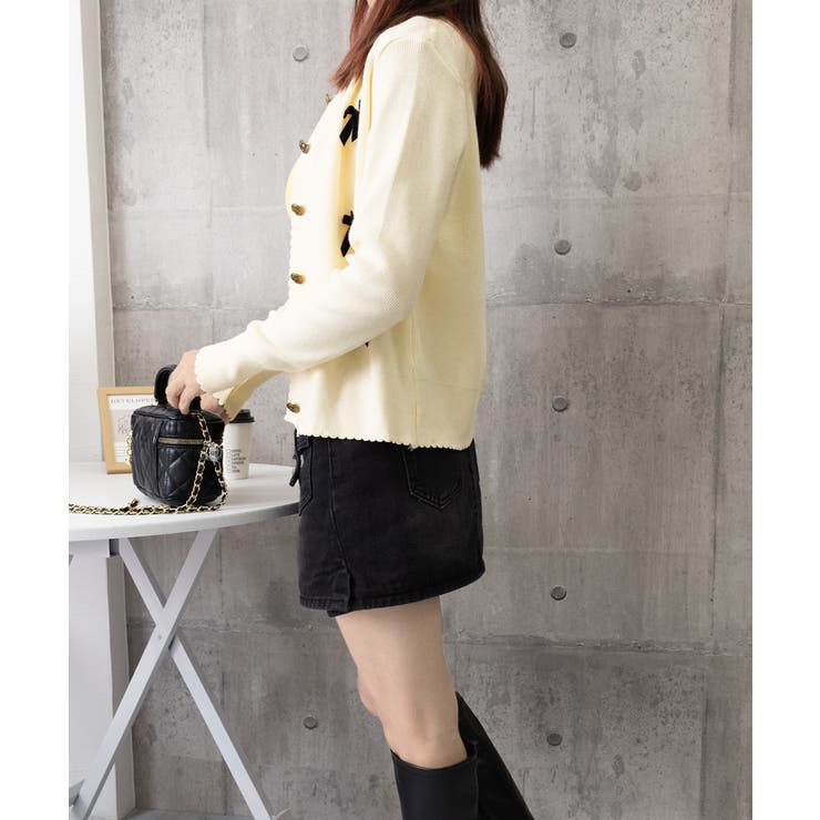 ニットカーディガンリボン飾り 秋冬ニット | Miniministore | 詳細画像15 