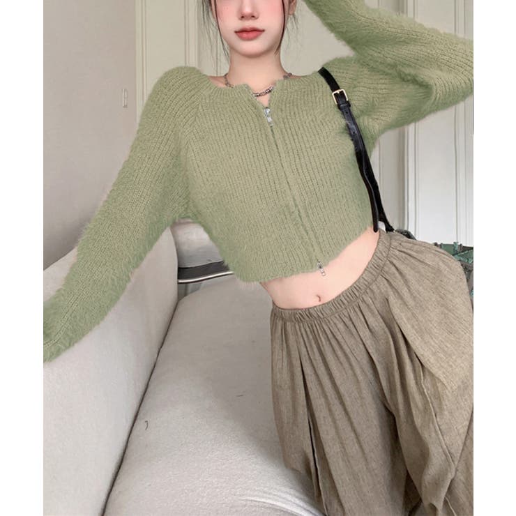 ダブルジップ シャギーニット ショート丈 | Miniministore | 詳細画像12 