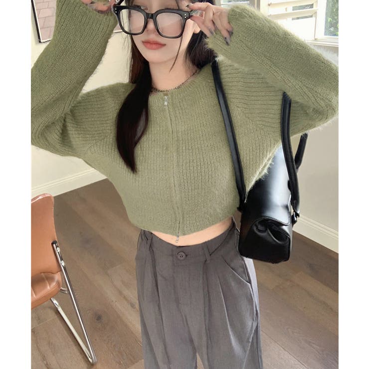 ダブルジップ シャギーニット ショート丈 | Miniministore | 詳細画像14 