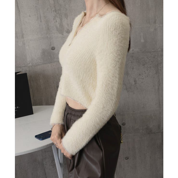 ダブルジップ シャギーニット ショート丈 | Miniministore | 詳細画像22 