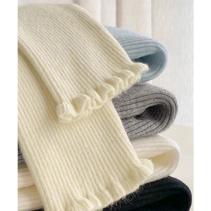 フリル リブニットトップス クルーネック | Miniministore | 詳細画像18 