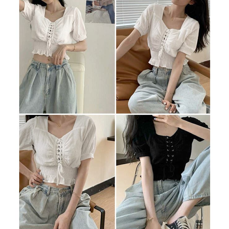 レースアップブラウスウエストシャーリング | Miniministore | 詳細画像10 