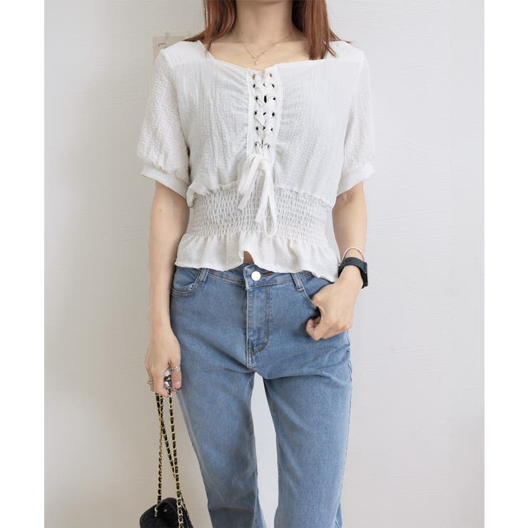 レースアップブラウスウエストシャーリング | Miniministore | 詳細画像15 