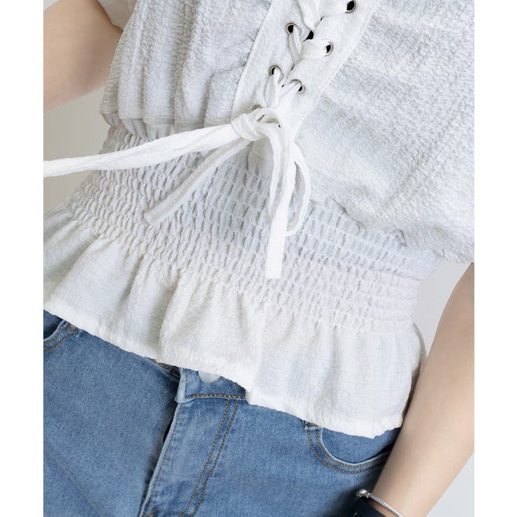 レースアップブラウスウエストシャーリング | Miniministore | 詳細画像18 