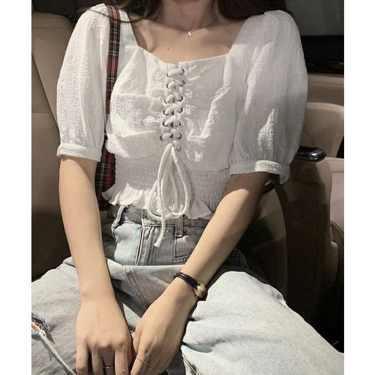 レースアップブラウスウエストシャーリング | Miniministore | 詳細画像2 