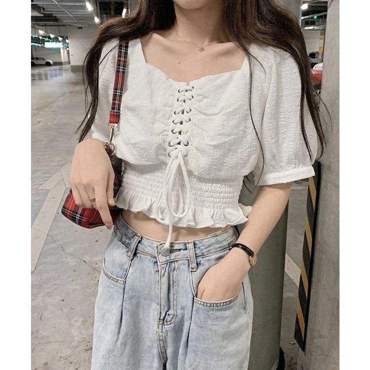 レースアップブラウスウエストシャーリング | Miniministore | 詳細画像4 