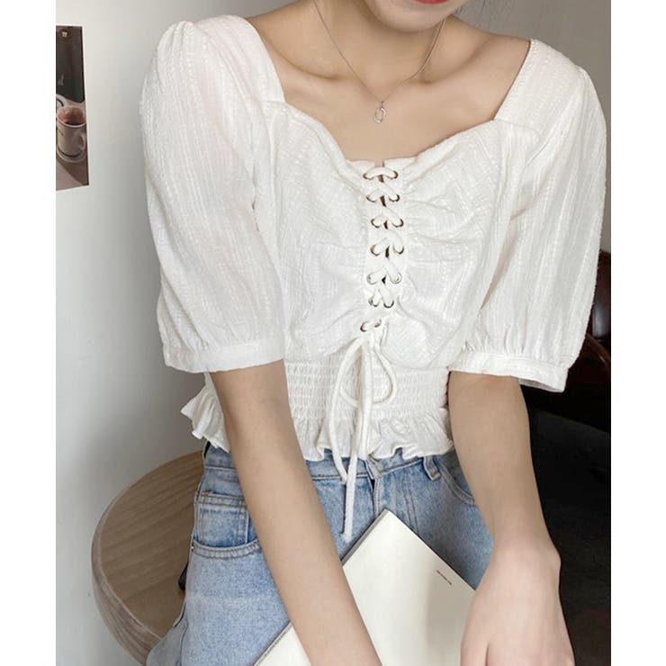 レースアップブラウスウエストシャーリング | Miniministore | 詳細画像6 